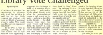 Library Vote Challenged